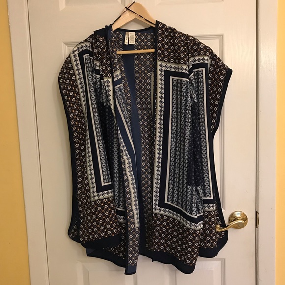 Oversized Border Print Kimono or Cover up - Picture 3 of 5